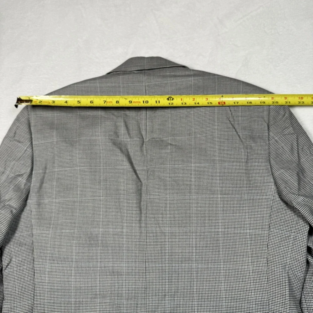 Jos A Bank Blazer Mens‎ 43L Gray Wool Houndstooth Two Button Jacket Sport Coat